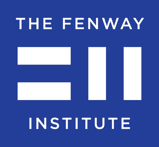 The Fenway Institute rectangular blue logo with white lettering